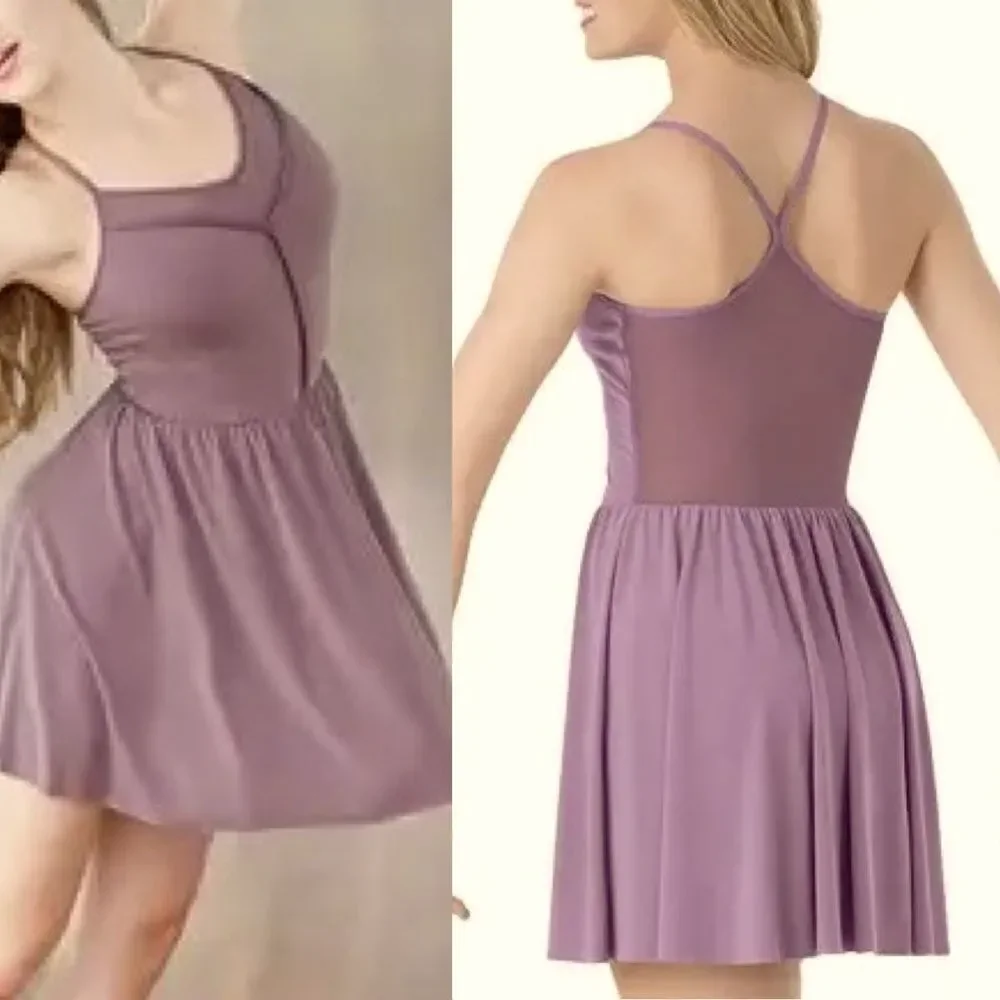 WEISSMAN Balera Dance ballet lyrical lavender Illusion Mesh Day Dress D9253 LC